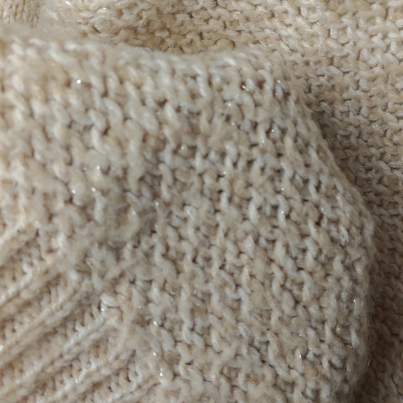 St.Johns Bay 1x Tan W Silver Threads Sweater Y2k - Picture 3 of 6